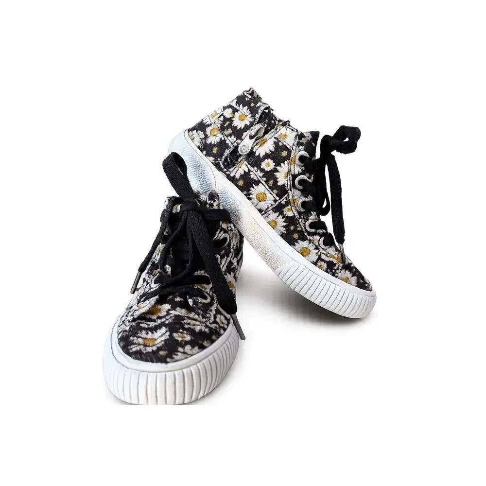 Blowfish Malibu Daisy Floral High Top Sneakers‎ Girls Side Zip Coquette Cute
